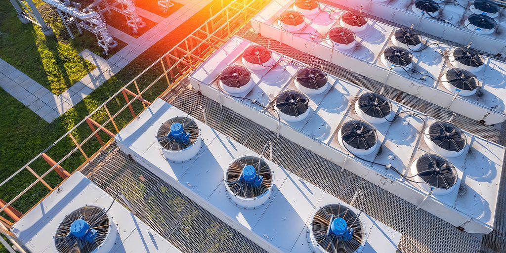 Aerial view of HVAC units